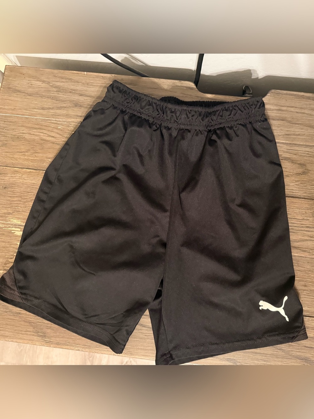 Puma Black Kids' Athletic Shorts with White Logo